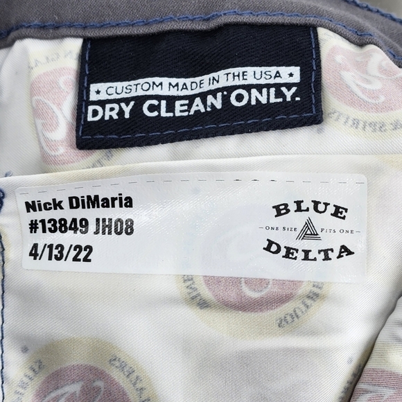 Blue Delta Men's Nick DiMaria Custom Made Mid Gray Jhino Straight Leg Jean - Picture 4 of 6